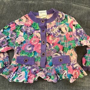 Vintage baby girl purple floral top 4t